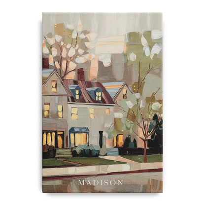Madison Neighborhood Charm Front - Canvas Wall Art