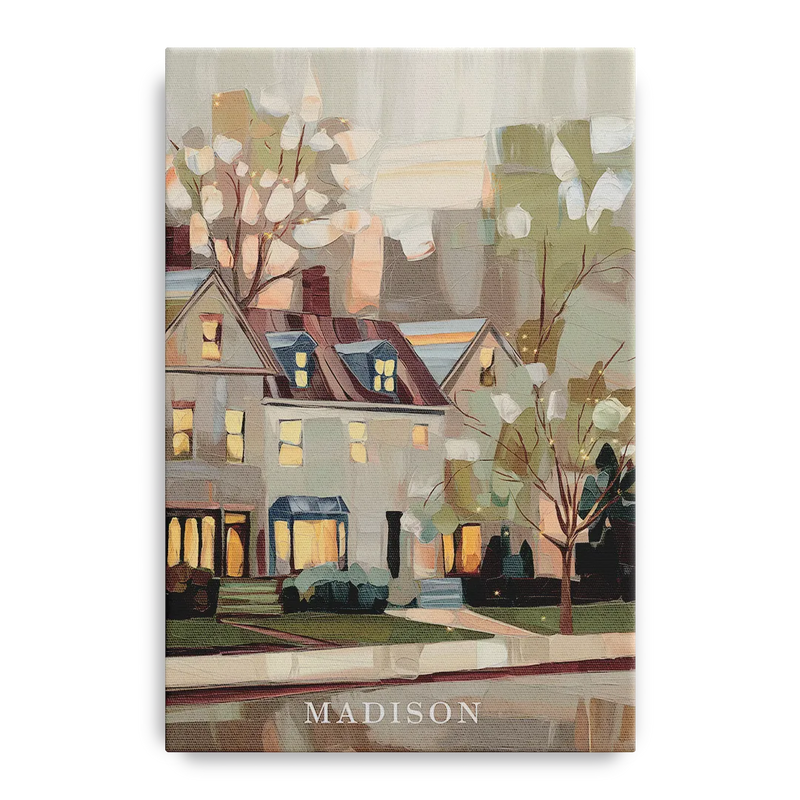 Madison Neighborhood Charm Front - Canvas Wall Art