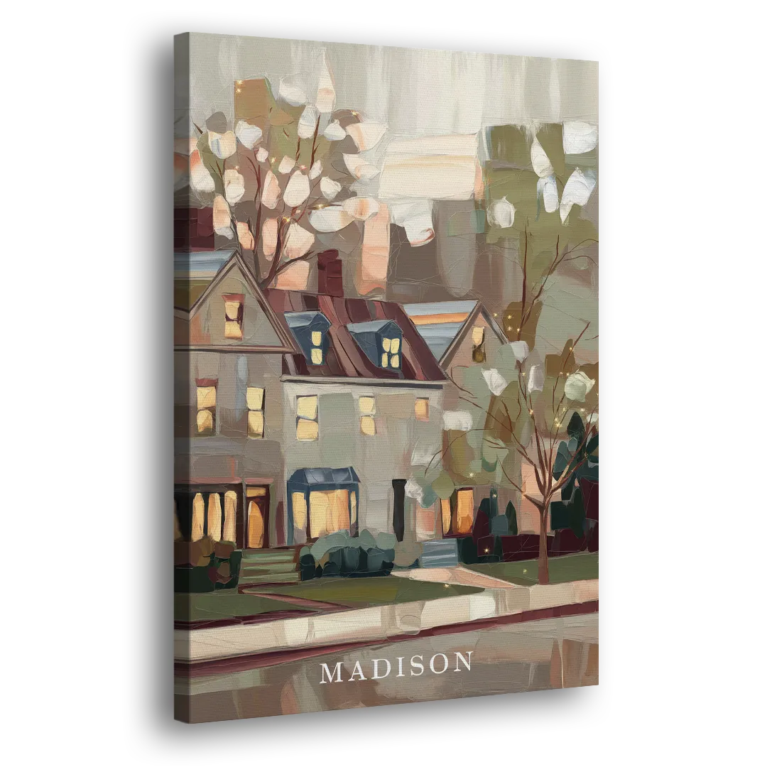 Madison Neighborhood Charm Side - Canvas Wall Art