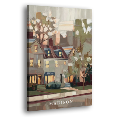 Madison Neighborhood Charm Side - Canvas Wall Art