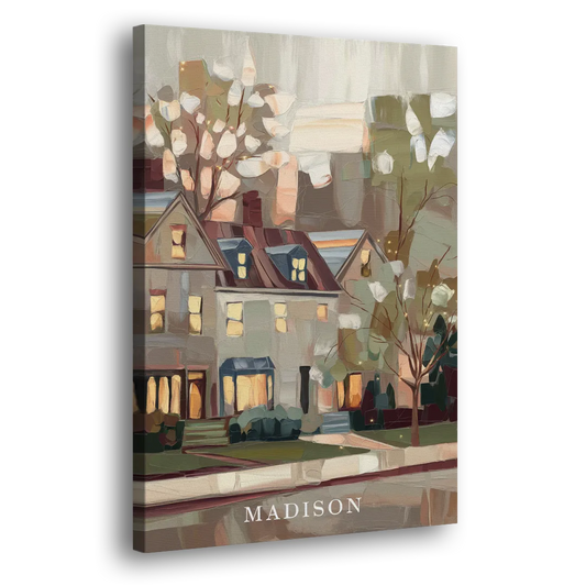 Madison Neighborhood Charm Side - Canvas Wall Art