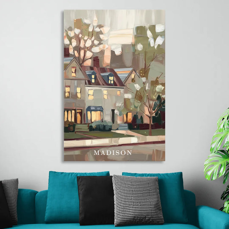 Madison Neighborhood Charm Sitting Room - Canvas Wall Art