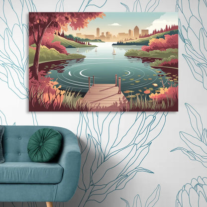 Madison Scenic Lakeshores Living Room - Canvas Wall Art