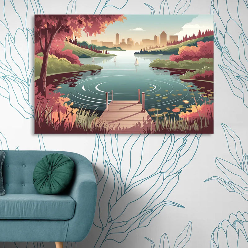 Madison Scenic Lakeshores Living Room - Canvas Wall Art