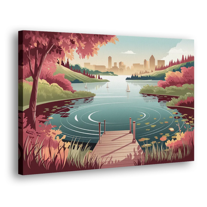 Madison Scenic Lakeshores Side - Canvas Wall Art