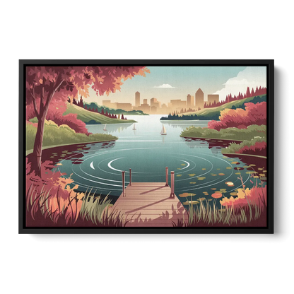 Madison Scenic Lakeshores Front - Black Canvas Wall Art
