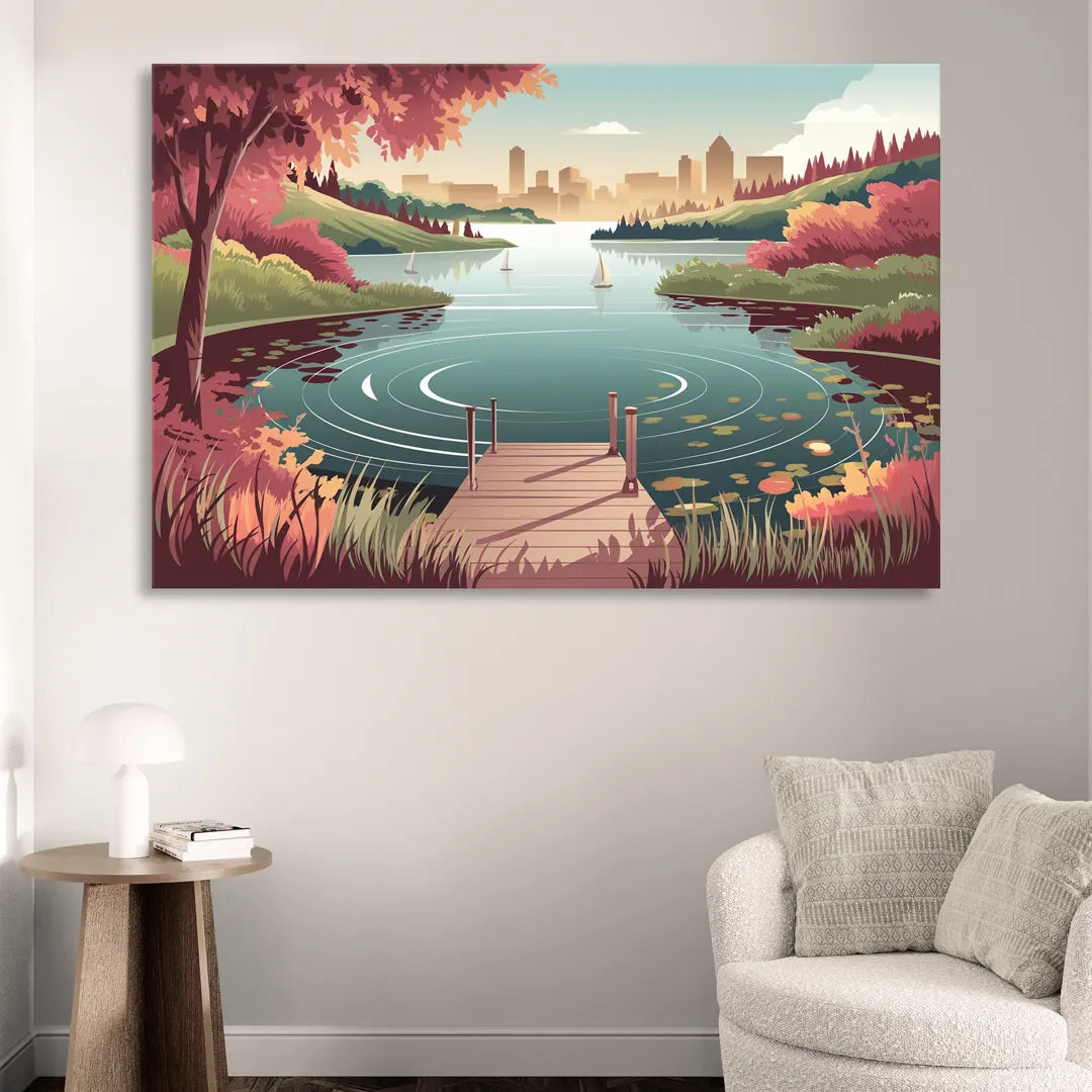 Madison Scenic Lakeshores Sitting Room - Canvas Wall Art