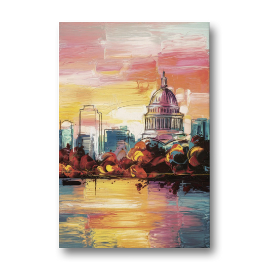 Madison Skyline at Sunset - Canvas Wall Art - Front