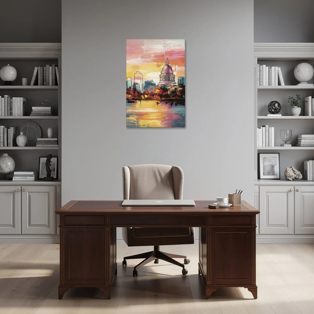 Madison Skyline at Sunset - Canvas Wall Art - Office - 24x36