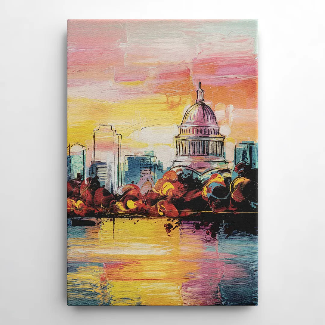 Madison Skyline at Sunset - Canvas Wall Art