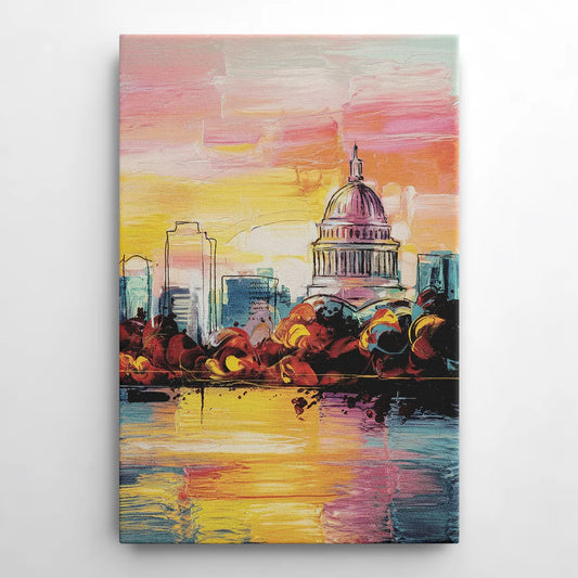 Madison Skyline at Sunset - Canvas Wall Art