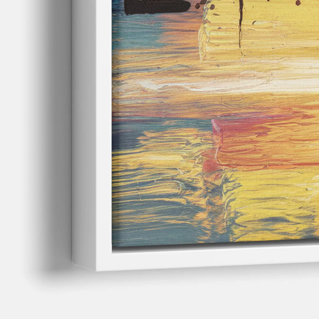 Madison Skyline at Sunset - Close-Up White Frame Canvas