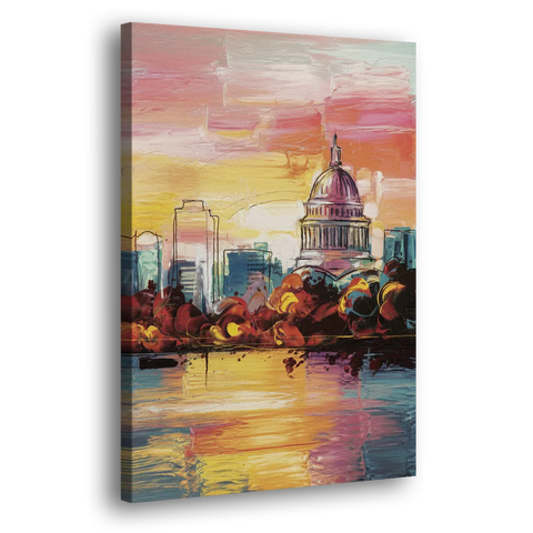 Madison Skyline at Sunset - Canvas Wall Art