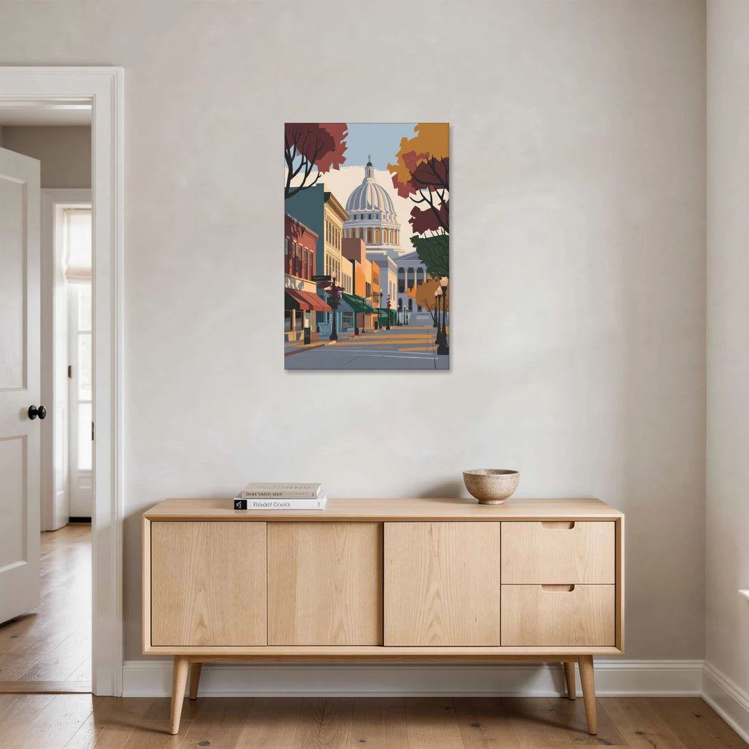 Madison State Street Vibes - Canvas Wall Art - Coffee Table - 24x36