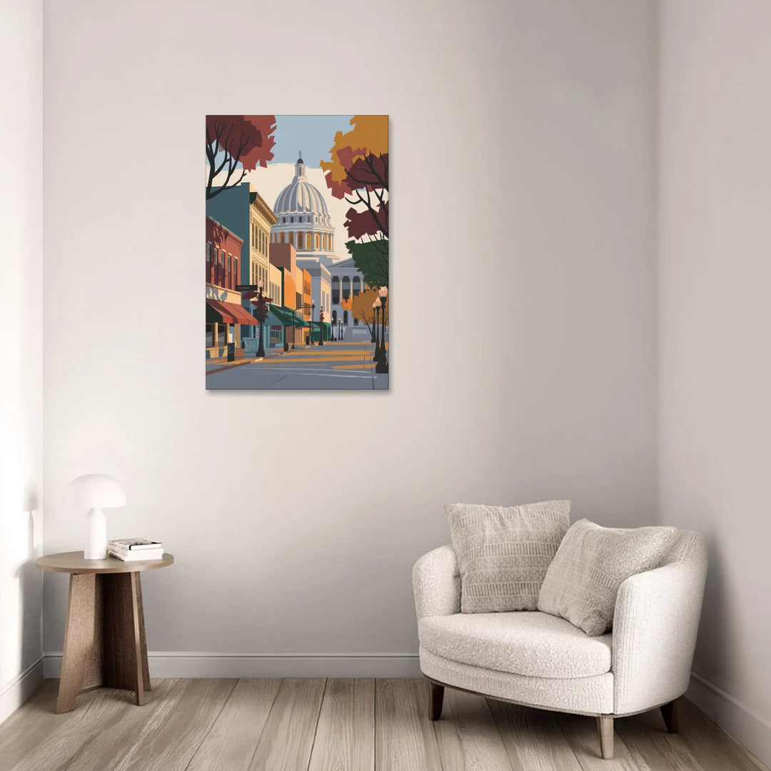 Madison State Street Vibes - Canvas Wall Art - Sofa - 24x36