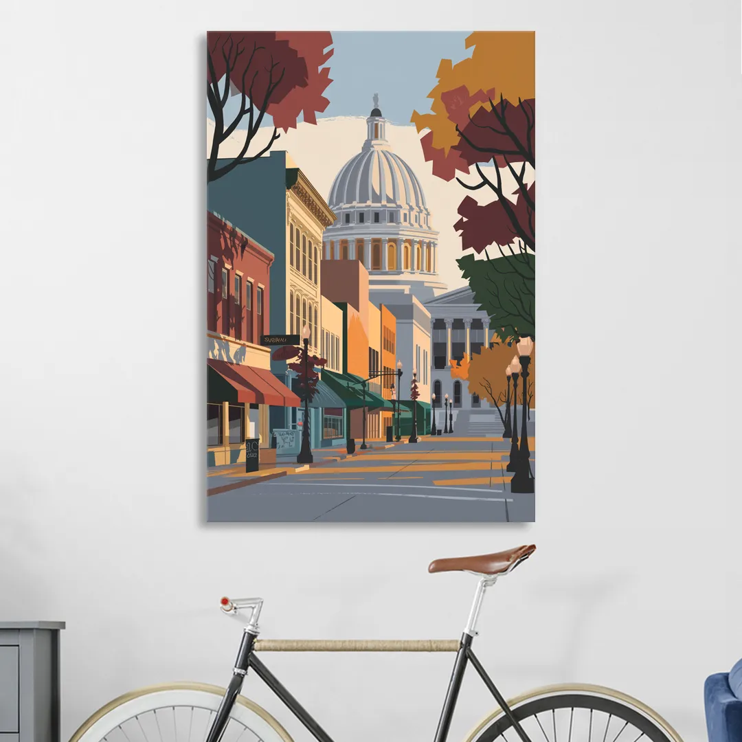 Madison State Street Vibes Sitting Room - Canvas Wall Art