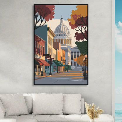 Madison State Street Vibes Sitting Room - Black Canvas Wall Art