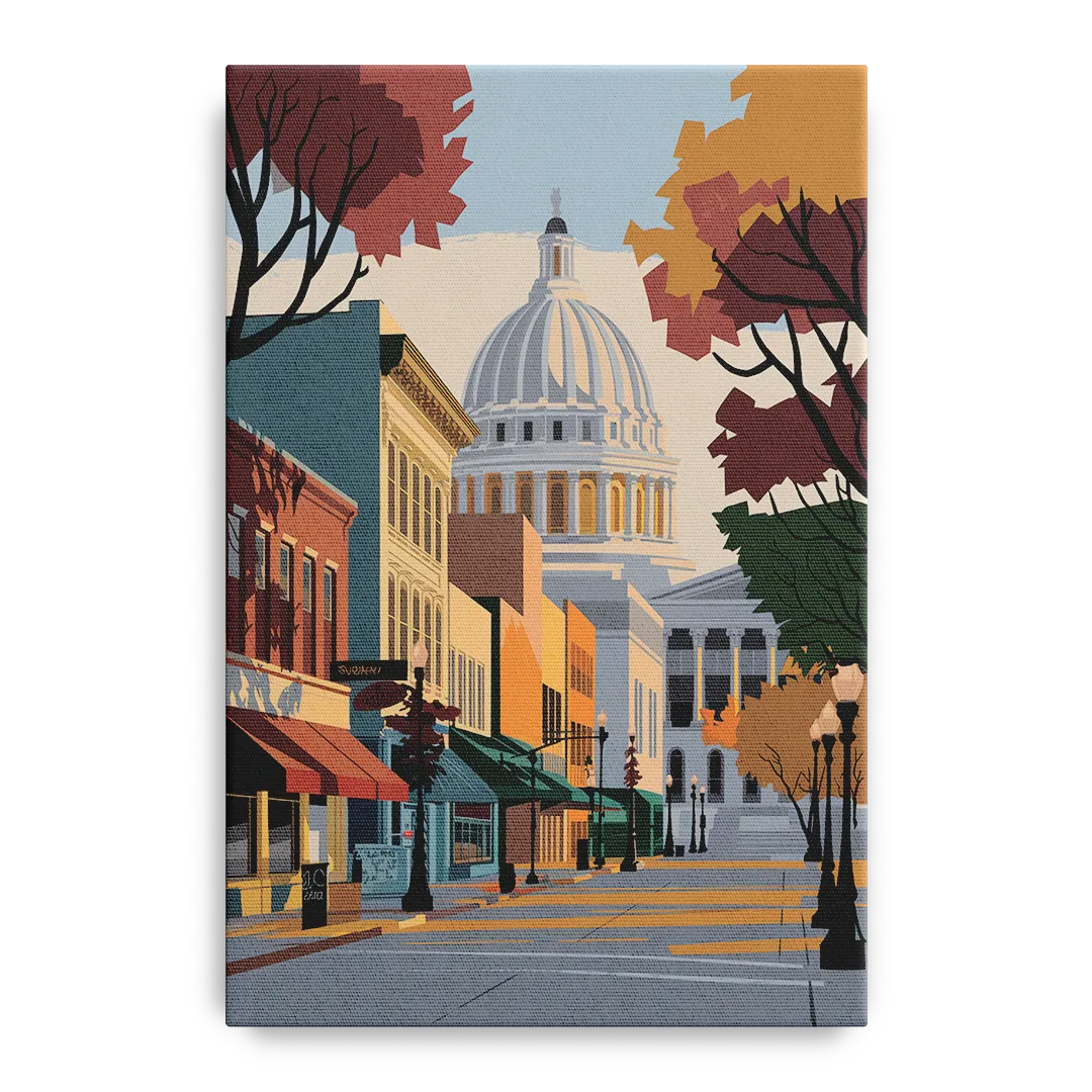 Madison State Street Vibes Front - Canvas Wall Art