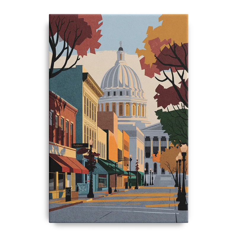 Madison State Street Vibes Front - Canvas Wall Art