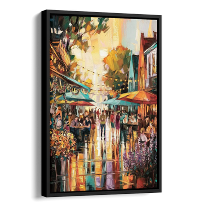 Madison Summer Festival Scene Side - Black Canvas Wall Art
