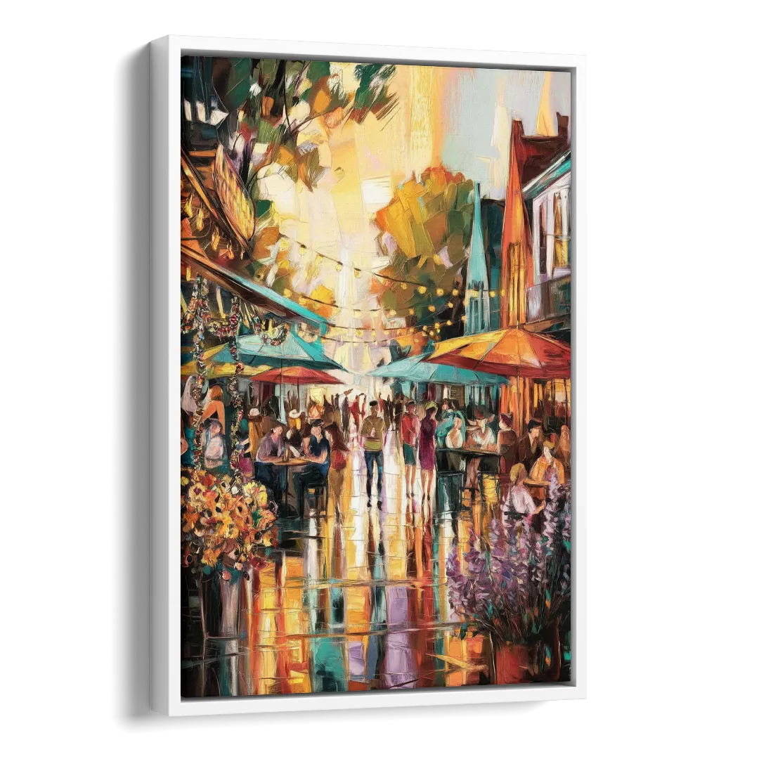 Madison Summer Festival Scene Side - White Canvas Wall Art
