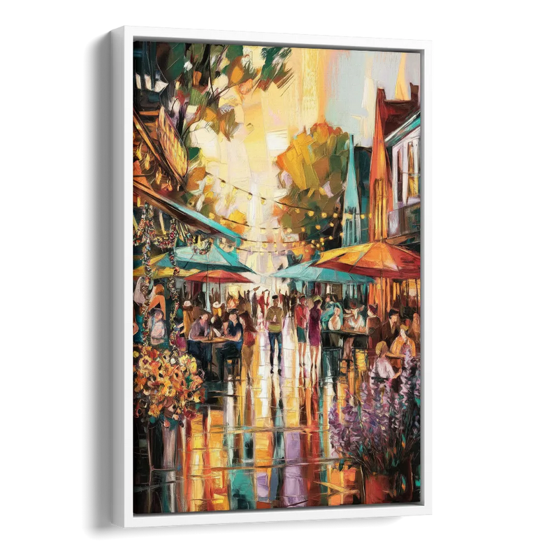 Madison Summer Festival Scene Side - White Canvas Wall Art
