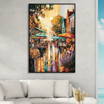Madison Summer Festival Scene Living Room - Black Canvas Wall Art