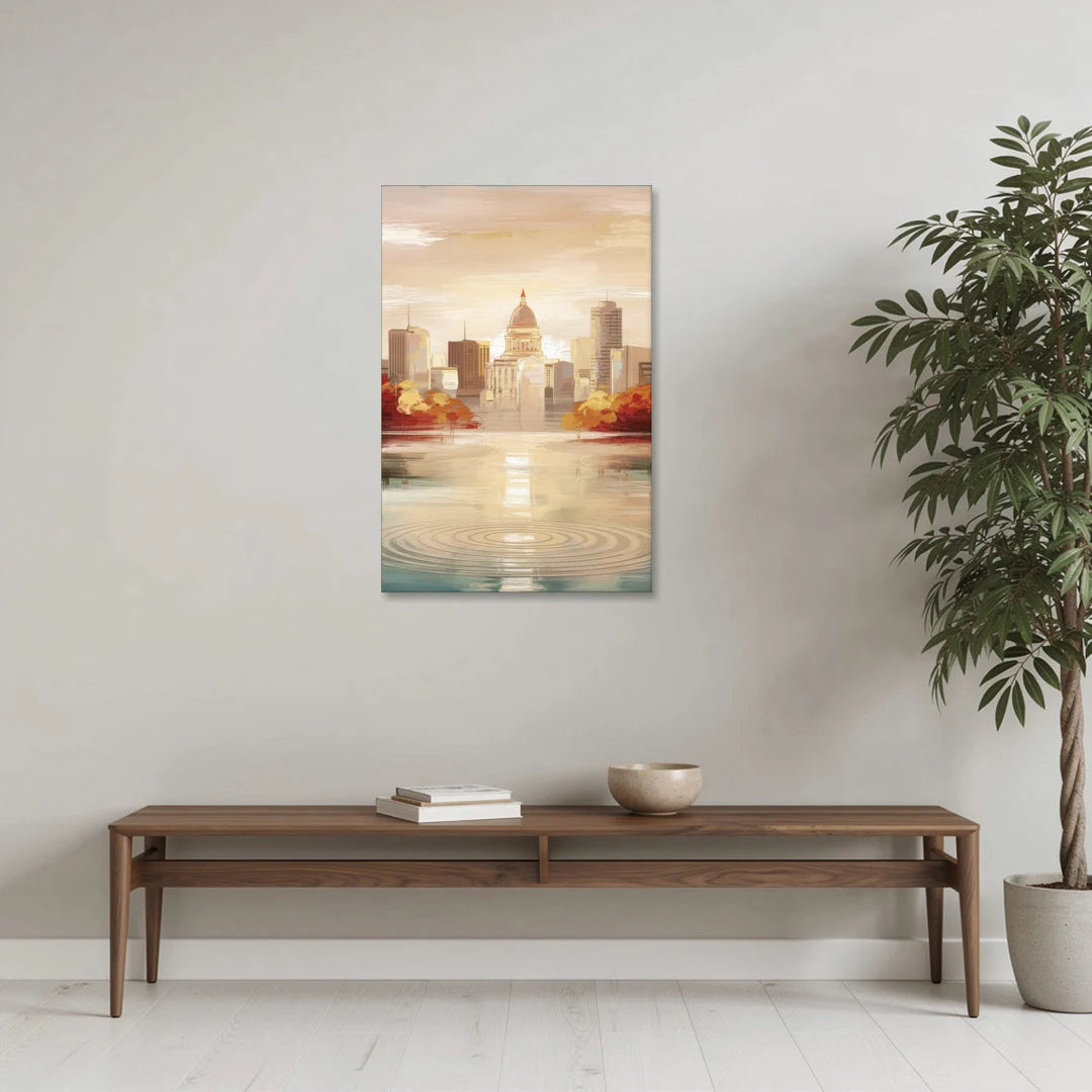Madison Sunrise Over Downtown - Canvas Wall Art - Coffee Table - 24x36