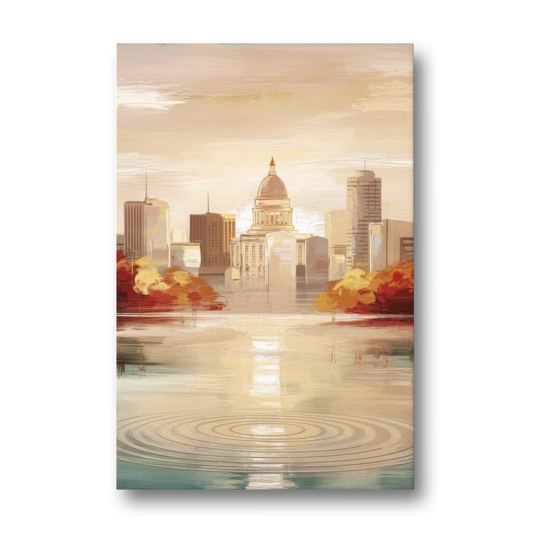 Madison Sunrise Over Downtown - Canvas Wall Art - Front
