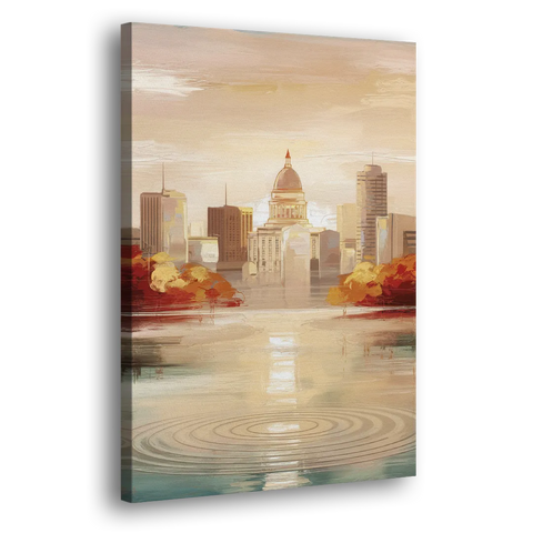Madison Sunrise Over Downtown - Canvas Wall Art