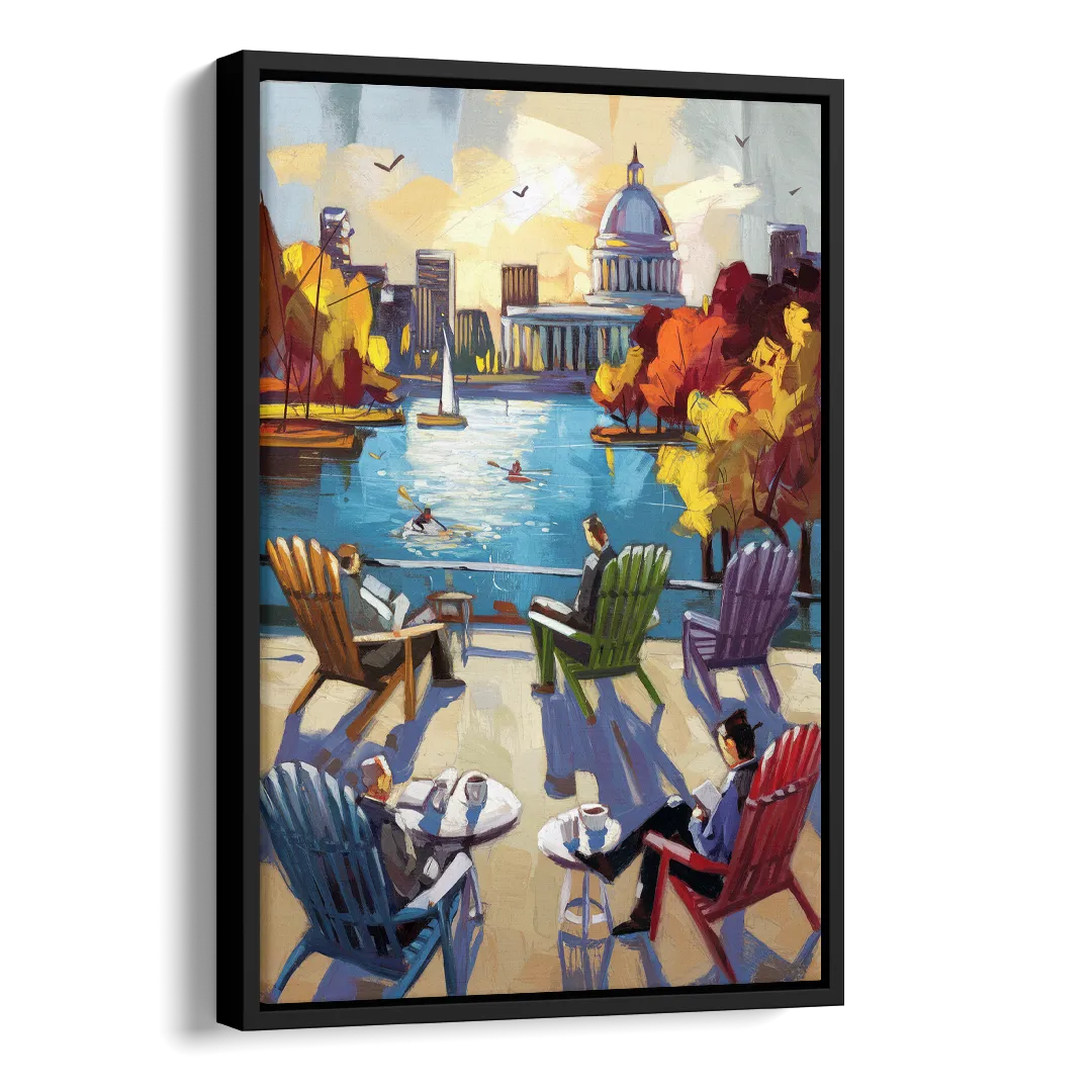 Madison Union Terrace Vibes Side - Black Canvas Wall Art