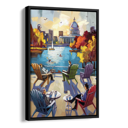 Madison Union Terrace Vibes Side - Black Canvas Wall Art