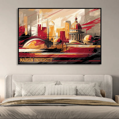 Madison University Spirit Living Room - Black Canvas Wall Art
