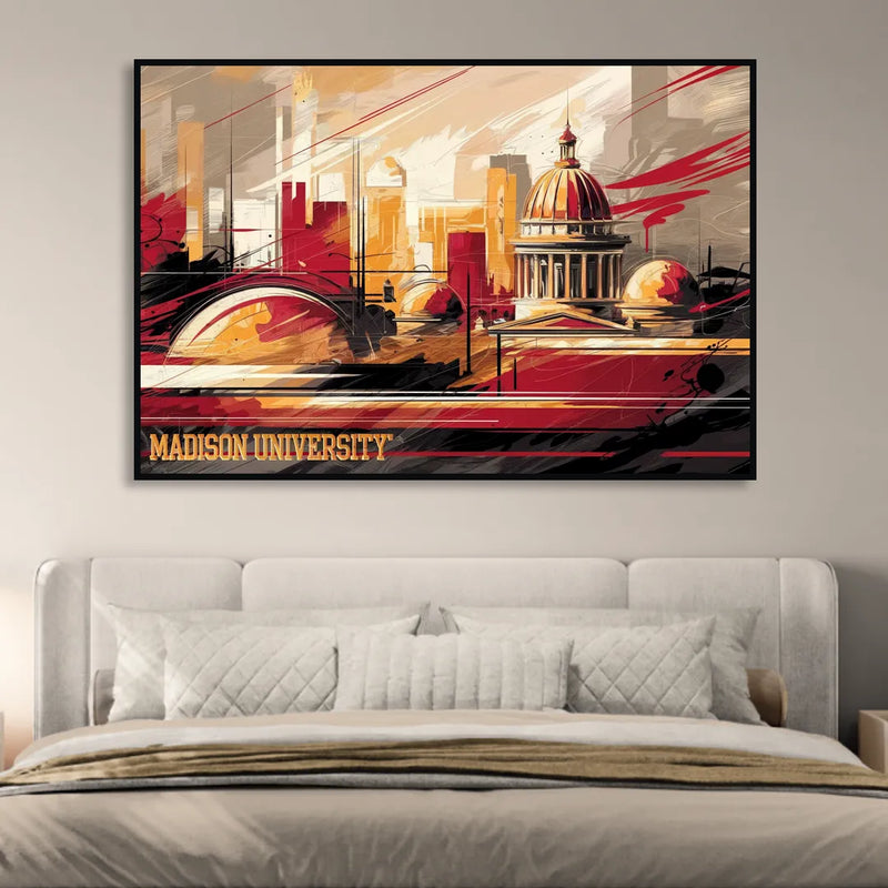 Madison University Spirit Living Room - Black Canvas Wall Art