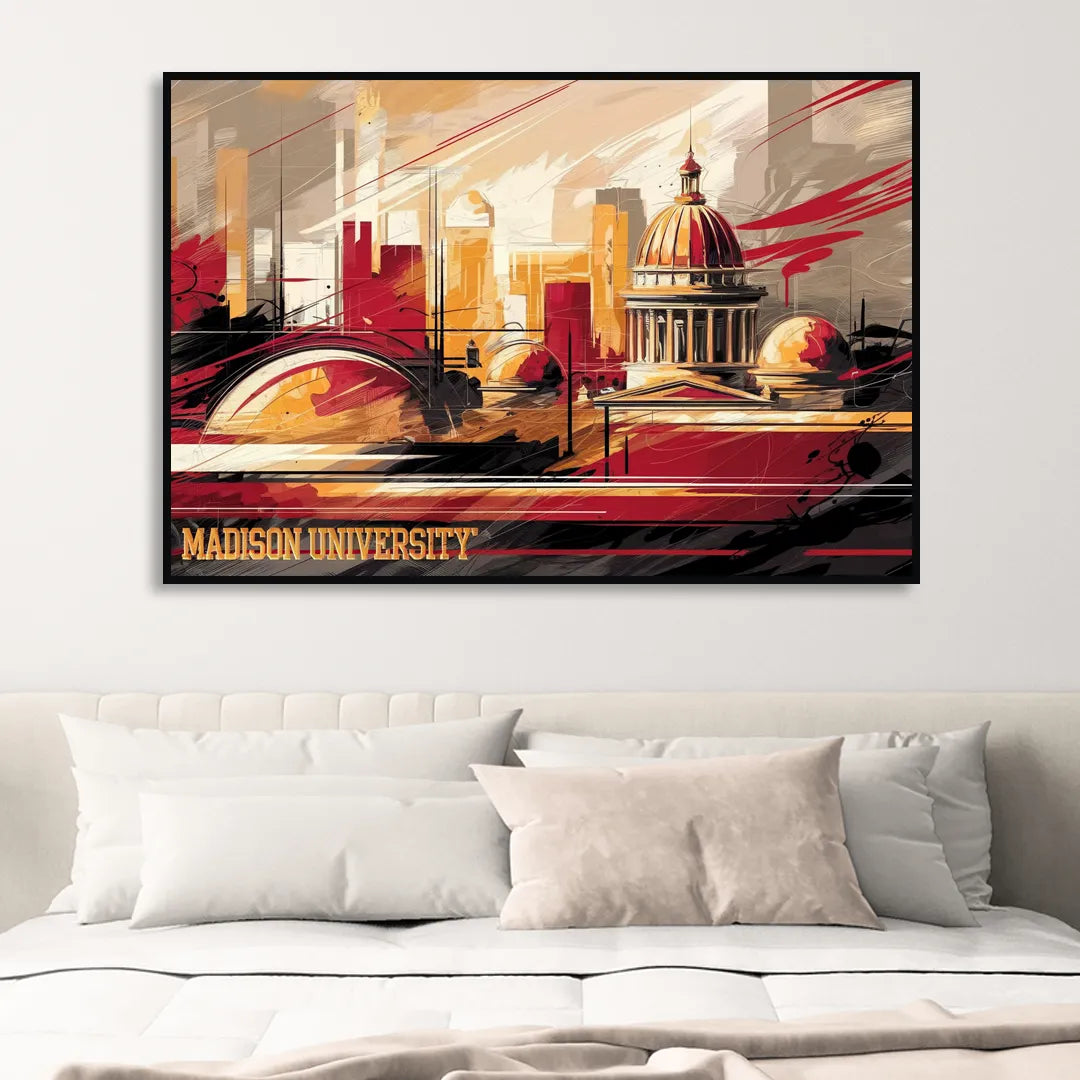 Madison University Spirit Sitting Room - Black Canvas Wall Art