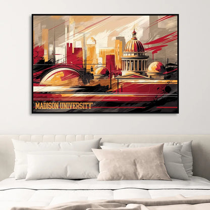 Madison University Spirit Sitting Room - Black Canvas Wall Art