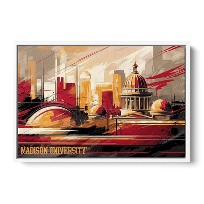 Madison University Spirit Front - White Canvas Wall Art