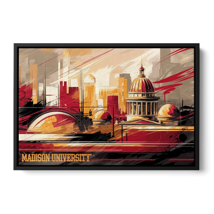 Madison University Spirit Front - Black Canvas Wall Art