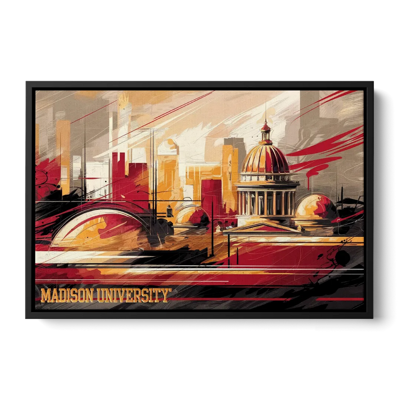 Madison University Spirit Front - Black Canvas Wall Art