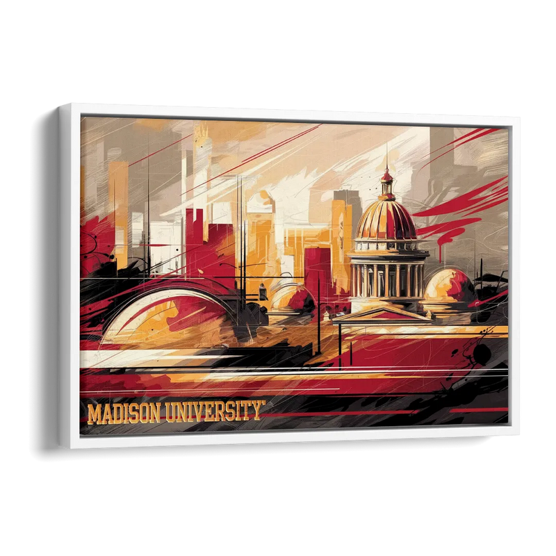 Madison University Spirit Side - White Canvas Wall Art
