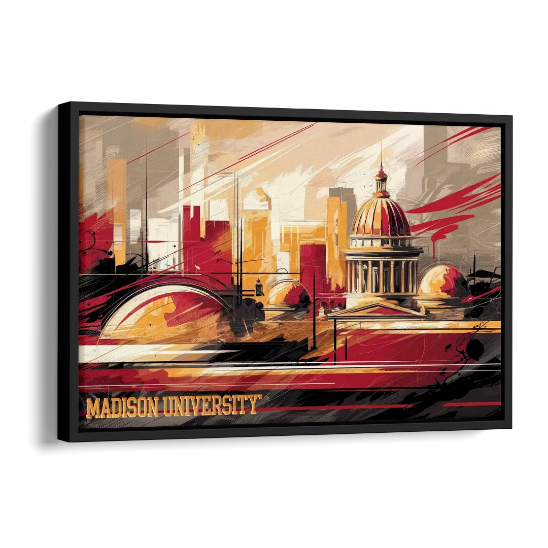 Madison University Spirit Side - Black Canvas Wall Art