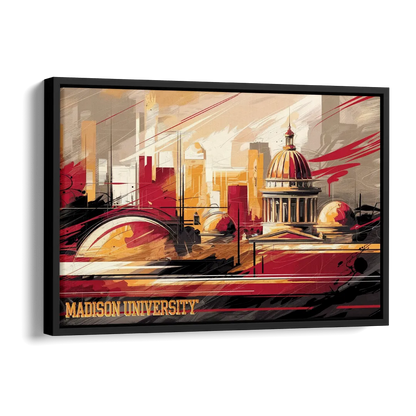 Madison University Spirit Side - Black Canvas Wall Art