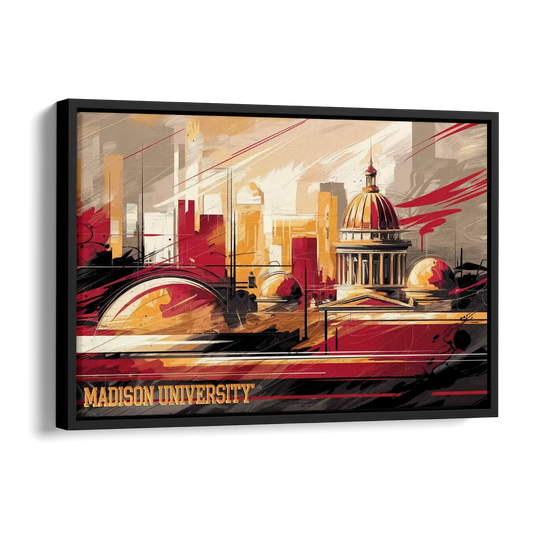 Madison University Spirit Side - Black Canvas Wall Art