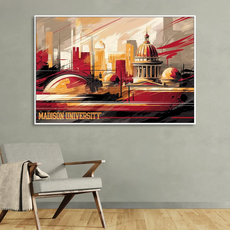 Madison University Spirit Living Room - White Canvas Wall Art
