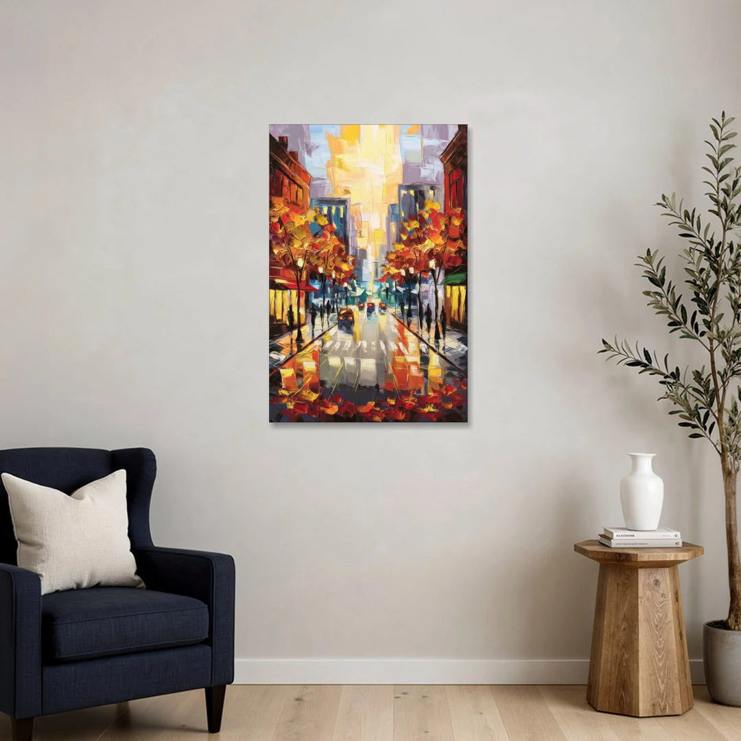 Madison Vibrant Downtown - Canvas Wall Art - Sofa - 24x36