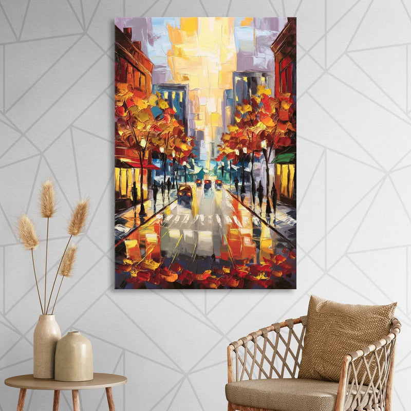 Madison Vibrant Downtown Living Room - Canvas Wall Art