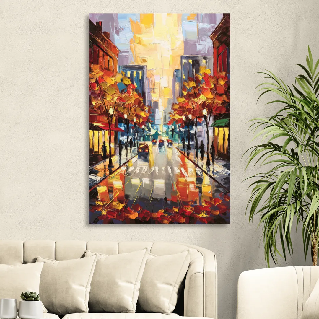 Madison Vibrant Downtown Sitting Room - Canvas Wall Art