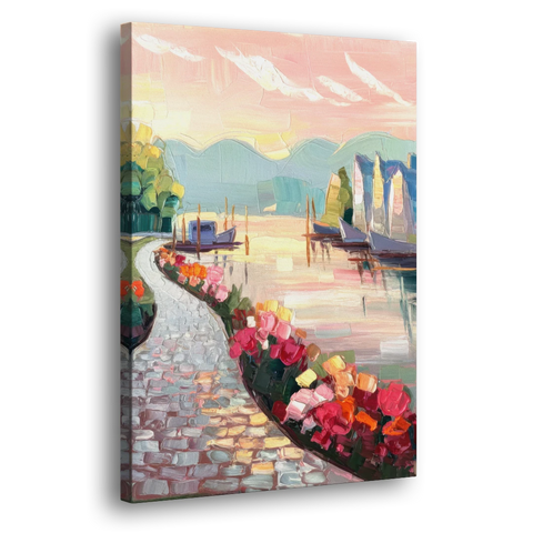Madison Waterfront Stroll - Canvas Wall Art - Side