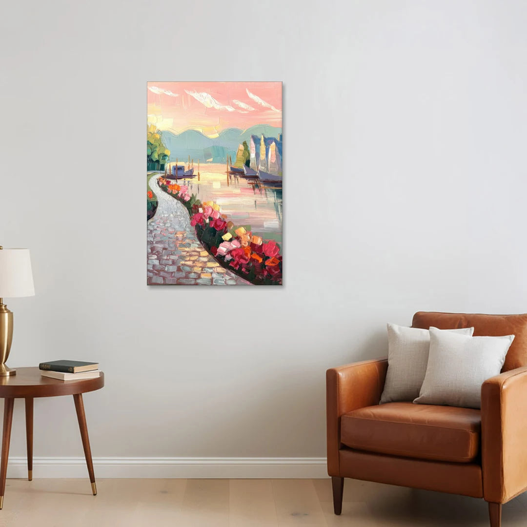 Madison Waterfront Stroll - Canvas Wall Art - Sofa - 24x36
