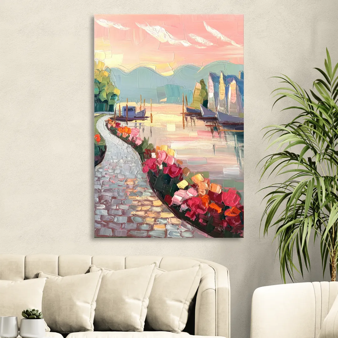 Madison Waterfront Stroll Living Room - Canvas Wall Art